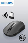 Philips M402 SPK7402 Sessiz Siyah Kablosue Wireless Mouse ( USB Alıcılı )