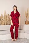 Nisanca Kısa Kollu Milan Gömlek Pijama Takımı- Genç Anne Serisi
