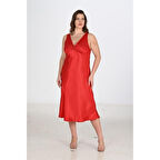 MARSiLYAN- 2li Kırmızı Sabahlık Takımı Bigsize 6226