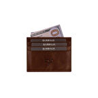 Garbalia Madalyon Crazy Deri Unisex Slim Kartlık Cüzdan