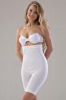 2006 Kadın Uzun Paçalı Boxer Korse Beyaz