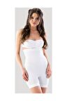 Ince Yüksek Bel Paçalı Korse Beyaz 7026