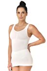 Kadın Beyaz Toparlayıcı Uzun Korse Atlet 5015