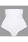 Çift Kat Yüksek Bel Çıtçıtlı Külot Korse Beyaz