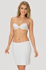 Kadın Mini Jüpon Beyaz Korse