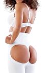 Kadın Beyaz Seamless Yüksek Bel Popo Açık Paçalı Korse 2063