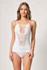 Kadın Beyaz Seamless Fantazi Korse Atlet 5038