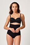 2708 Kadın Lazer Kesim Slip Korse Siyah