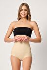 2842 Kadın Yüksek Bel Lazer Dantelli Slip Korse Ten