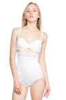 2028 Dantel Yüksel Bel Slip Korse Beyaz