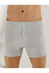 Erkek Gri Penye Düğmeli Boxer ME010