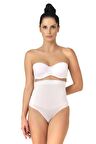 Seamless Yüksek Bel Karın Destekli String Külot Korse 2054 Beyaz