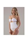Kadın Beyaz Dikişsiz Çift Kat Slip Korse 2009