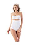 2008 Dikişsiz Yüksek Bel Slip Korse Beyaz
