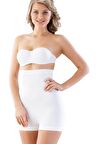 2047 Dikişsiz Yüksek Bel Boxer Korse Beyaz