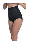 2842 Lazer Kesim Dantelli Yüksek Bel Slip Korse Siyah