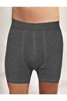Erkek Gri Likralı Boxer Şort