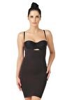 Kadın Siyah Dikişsiz Göğsü Açık Korse Elbise 5060