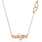 Meleğim Yazılı Rosegold Gümüş Kolye