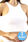 Uniquetrenders Kadın Geniş Askılı Kaşkorse Crop 3'lü Set