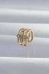 Pirinç Renk Yonca Earcuff Küpe 5886