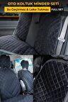 Siyah-Su Geçirmez & Terletmez Sırtlı Oto Koltuk Minder Seti-Koltuk Koruma Kılıfı (Full Set)