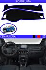 FORD PUMA İÇİN TORPİDO KORUMA HALISI SİYAH RENK MAVİ KENAR