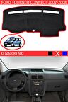 FORD TOURNEO CONNECT 2002-2008 MODEL İÇİN TORPİDO KORUMA HALISI SİYAH RENK KIRMIZI KENAR