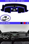 FORD TRANSIT 2007-2012 MODEL İÇİN TORPİDO KORUMA HALISI SİYAH RENK MAVİ KENAR