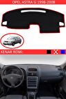 OPEL ASTRA G 1998-2008 MODEL İÇİN TORPİDO KORUMA HALISI SİYAH RENK KIRMIZI KENAR