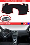 TOYOTA AVENSİS 2009-2015 MODEL İÇİN TORPİDO KORUMA HALISI SİYAH RENK KIRMIZI KENAR