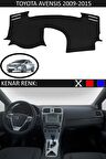 TOYOTA AVENSİS 2009-2015 MODEL İÇİN TORPİDO KORUMA HALISI SİYAH RENK SİYAH KENAR