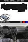 TOYOTA COROLLA 1997-2001 MODEL İÇİN TORPİDO KORUMA HALISI SİYAH RENK SİYAH KENAR