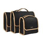 Üçlü Takım Araç Bagaj Düzenleyici Organizer Çanta Krem Kenarlı