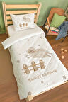 Organik Tek Kişilik Nevresim Takımı (160x220) - Mışıl Mışıl Kuzucuk