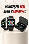 Kaliteli Akıllı Saat ve Kaliteli Bluetooth Kulaklık ANC Özelliği Uzun Pil Ömrü