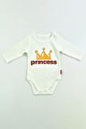 Modam Bebek Princess Taçlı Uzun Kol Kız Bebek Body