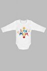 Modam Bebek Super Mom Baskılı Uzun Kol Body