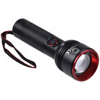 Powerdex Profesyonel Zoomlu Şarjlı Avcı El Feneri Siyah