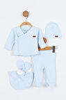 YENİ Düz Desenli Erkek Bebek Hastane Çıkışı Bebek Kıyafetleri Yenidoğan Hastane Çıkış Seti 5 li