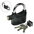 Desibel Siyah Alarmlı Çok Fonksiyonlu Ekstra Güvenlikli Kare Asma Dolap Kilidi