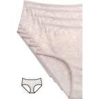 4'lü Yeni Seri Renkli Yüksek Bel Fitilli Ribana Bato Külot Pembe