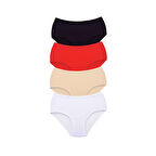 4 Adet Tutku Kadın Yüksek Bel Bato Kalın Lastik Külot Gri