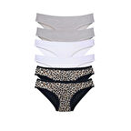 6 Adet Likralı Kadın Slip Külot Leopar Ten Yeşil