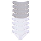 8 adet Süper Eko Set Likralı Kadın Slip Külot Gri Beyaz