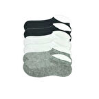 6 Adet Çocuk Sneaker Patik Çorap Siyah Beyaz Gri