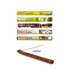 5 Paket 20 Çubuklu Tütsü Lemon - Amber - Lilly- Jasmine - Coconut - Kayık Hediyeli