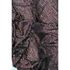 Sakallı Çizgili Pullu Kumaş Pullu Payet Kumaş Abiye Nişan Düğün Siyah Bordo