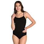 3 adet Tutku Kadın İp Askılı Siyah Çıtçıtlı Body 0148