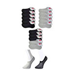 Siyah ve Gri Kadın Görünmez Çorap 15 çift